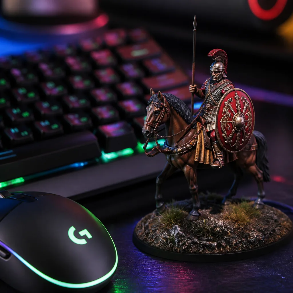 Cavaliers romains tardifs en figurines peints pour la bataille